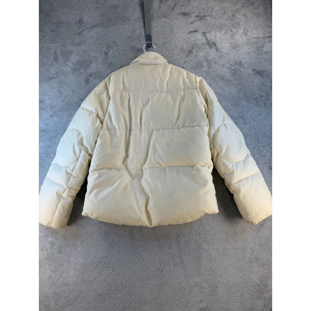 Ralph Lauren Girls Down Puffer Jacket Cream Pink Lined Youth Large 14–16